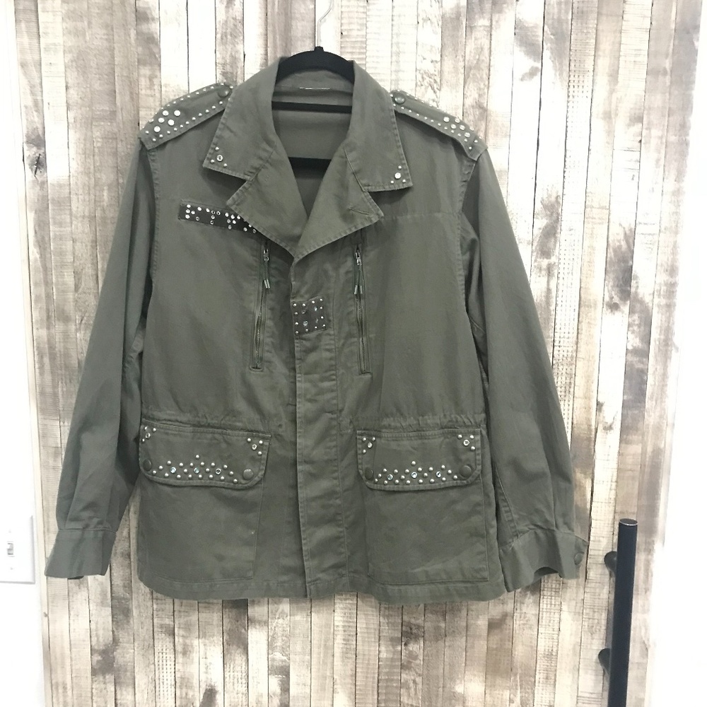 VINTAGE MILITARY INSPIRED JACKET /WITH AUTHENTIC CRYSTALS